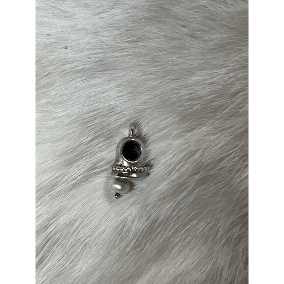 Pandora Authentic Silver Bell Pearl Charm for Bracelet Retired Wedding Bell Love - Picture 4 of 6